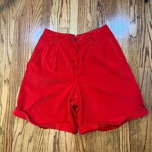VTG 90’s Liz Sport Red sz 14 High Waist Corduroy Walking Shorts Preppy Y2K Golf